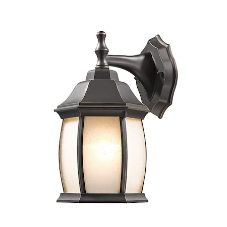 Waterdown 1 Light Outdoor Wall Light, Oil Rubbed Bronze And White Seedy